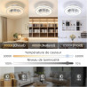 Ateroll Ventilateur Plafond avec Lumiere Ø41.5 cm, 3000K-4000K-6500K, 6 Vitesses de Ventilation Réglables avec Télécommande, Min