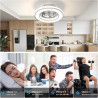 Ateroll Ventilateur Plafond avec Lumiere Ø41.5 cm, 3000K-4000K-6500K, 6 Vitesses de Ventilation Réglables avec Télécommande, Min