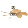 Cecotec - ventilateur de plafond avec lumière energysilence aero 360 or&wood - 50 w, diamètre 91 cm, 3 vitesses, 6 pales, ampoul