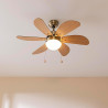 Cecotec - ventilateur de plafond avec lumière energysilence aero 360 or&wood - 50 w, diamètre 91 cm, 3 vitesses, 6 pales, ampoul