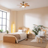Cecotec - ventilateur de plafond avec lumière energysilence aero 360 or&wood - 50 w, diamètre 91 cm, 3 vitesses, 6 pales, ampoul