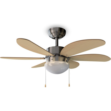 Cecotec Ventilateur de Plafond avec Lumière EnergySilence Aero 350 50 W, Basse Consommation, Diamètre 81 cm, 6 Pales Réversibles