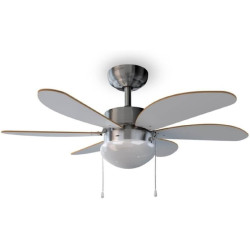 Cecotec Ventilateur de Plafond avec Lumière EnergySilence Aero 350 50 W, Basse Consommation, Diamètre 81 cm, 6 Pales Réversibles