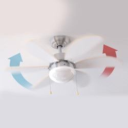 Cecotec Ventilateur de Plafond avec Lumière EnergySilence Aero 350 50 W, Basse Consommation, Diamètre 81 cm, 6 Pales Réversibles