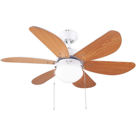 Cecotec Ventilateur de Plafond avec Lumière EnergySilence Aero 360. 50 W, Faible Consommation, Diamètre de 91 cm, 6 Pales Révers