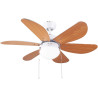 Cecotec Ventilateur de Plafond avec Lumière EnergySilence Aero 360. 50 W, Faible Consommation, Diamètre de 91 cm, 6 Pales Révers