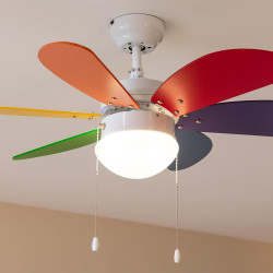 Cecotec - Ventilateur de Plafond avec Lumière EnergySilence Aero 360 ColorFull - 50 W, Diamètre 91 cm, 3 Vitesses et 6 Pales, La