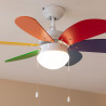 Cecotec - Ventilateur de Plafond avec Lumière EnergySilence Aero 360 ColorFull - 50 W, Diamètre 91 cm, 3 Vitesses et 6 Pales, La