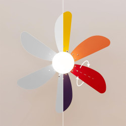 Cecotec - Ventilateur de Plafond avec Lumière EnergySilence Aero 360 ColorFull - 50 W, Diamètre 91 cm, 3 Vitesses et 6 Pales, La
