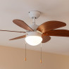 Cecotec - ventilateur de plafond avec lumière energysilence aero 365 blanc&wood - 50 w, diamètre 91 cm, 3 vitesses, 6 pales, amp