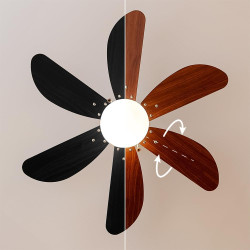 Cecotec - ventilateur de plafond avec lumière energysilence aero 365 blanc&wood - 50 w, diamètre 91 cm, 3 vitesses, 6 pales, amp