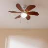 Cecotec - ventilateur de plafond avec lumière energysilence aero 365 blanc&wood - 50 w, diamètre 91 cm, 3 vitesses, 6 pales, amp
