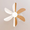Cecotec - ventilateur de plafond avec lumière energysilence aero 360 noir&wood - 50 w, diamètre 91 cm, 3 vitesses, 6 pales, ampo