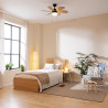 Cecotec - ventilateur de plafond avec lumière energysilence aero 360 noir&wood - 50 w, diamètre 91 cm, 3 vitesses, 6 pales, ampo