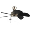 Cecotec - ventilateur de plafond avec lumière energysilence aero 365 or&wood - 50 w, diamètre 91 cm, 3 vitesses, 6 pales, ampoul