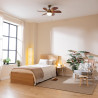 Cecotec - ventilateur de plafond avec lumière energysilence aero 365 or&wood - 50 w, diamètre 91 cm, 3 vitesses, 6 pales, ampoul