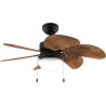 Cecotec - ventilateur de plafond avec lumière energysilence aero 365 noir&wood - 50 w, diamètre 91 cm, 3 vitesses, 6 pales, ampo