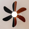 Cecotec - ventilateur de plafond avec lumière energysilence aero 365 noir&wood - 50 w, diamètre 91 cm, 3 vitesses, 6 pales, ampo