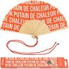 Fisura – Éventail original avec le message P*ttain de chaleur. Éventail moderne en bois, amusant. Rouge, motif. Dimensions : 42,