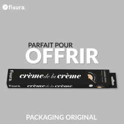 Fisura – Éventail Original avec Message “Crème de la crème”. Accessoire en Bois Moderne et coloré. Ventilateur à Main Noir. Drag