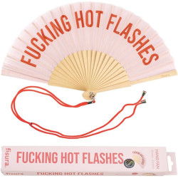 Fisura Éventail pliable original avec message « Hot flashes » - Éventail pliable pour femme - Cintre inclus - Éventail pliable e