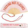 Fisura Éventail pliable original avec message « Hot flashes » - Éventail pliable pour femme - Cintre inclus - Éventail pliable e
