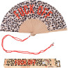 Fisura – Éventail en Bois Original avec Message “f*CK Off”. Accessoire Audacieux et coloré, Ventilateur à Main imprimé léopard e