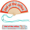 Fisura – Éventail Original “Out of The Office” en Bois Bleu et Rouge, éventail à Main Moderne et coloré avec Cordon Inclus, idée