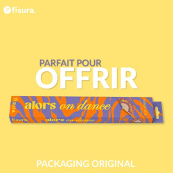 Fisura – éventail original avec message “alors on dance”. accessoire en bois moderne et coloré. ventilateur à main orange et vio