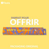 Fisura – éventail original avec message “alors on dance”. accessoire en bois moderne et coloré. ventilateur à main orange et vio