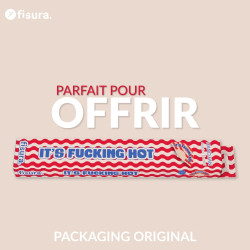 Fisura – Éventail Original “F*cking Hot” en Bois, Motif Vagues Rouges, éventail à Main Moderne et coloré avec Cordon Inclus, Acc