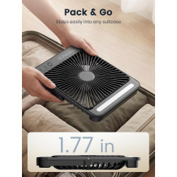 Warmco Ventilateur Portable Rechargeable 20000mAh 27 cm, Autonomie de 15 à 48 Heures, Lumière LED, Ultrafin, Avec Crochets, Vent