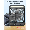 Warmco Ventilateur Portable Rechargeable 20000mAh 27 cm, Autonomie de 15 à 48 Heures, Lumière LED, Ultrafin, Avec Crochets, Vent