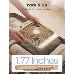 Warmco Ventilateur Portable Rechargeable 20000mAh 27 cm, Autonomie de 15 à 48 Heures, Lumière LED, Ultrafin, Avec Crochets, Vent