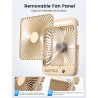 Warmco Ventilateur Portable Rechargeable 20000mAh 27 cm, Autonomie de 15 à 48 Heures, Lumière LED, Ultrafin, Avec Crochets, Vent