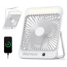 Warmco Ventilateur Portable Rechargeable 20000mAh 27 cm, Autonomie de 15 à 48 Heures, Lumière LED, Ultrafin, Avec Crochets, Vent