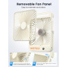 Warmco Ventilateur Portable Rechargeable 20000mAh 27 cm, Autonomie de 15 à 48 Heures, Lumière LED, Ultrafin, Avec Crochets, Vent