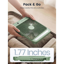 Warmco Ventilateur Portable Rechargeable 20000mAh 27 cm, Autonomie de 15 à 48 Heures, Lumière LED, Ultrafin, Avec Crochets, Vent