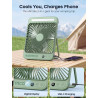 Warmco Ventilateur Portable Rechargeable 20000mAh 27 cm, Autonomie de 15 à 48 Heures, Lumière LED, Ultrafin, Avec Crochets, Vent
