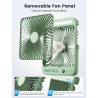 Warmco Ventilateur Portable Rechargeable 20000mAh 27 cm, Autonomie de 15 à 48 Heures, Lumière LED, Ultrafin, Avec Crochets, Vent