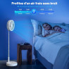 Oscillant Ventilateur sur Pied Silencieux avec Télécommande, 8.6'' Portable Pliable Sol/Table Ventilateurs 4 Vitesses/Timer, 800