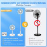Oscillant Ventilateur sur Pied Silencieux avec Télécommande, 8.6'' Portable Pliable Sol/Table Ventilateurs 4 Vitesses/Timer, 800