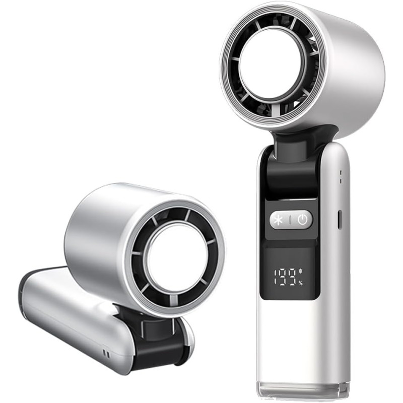 Mini Ventilateur Climatiseur Portable,Pliable Ventilateur Avec écran LED Fonction de Refroidissement,1-199 Vitesses de Vent 5000