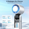 Mini Ventilateur Climatiseur Portable,Pliable Ventilateur Avec écran LED Fonction de Refroidissement,1-199 Vitesses de Vent 5000