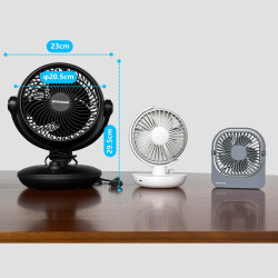 WOWDSGN Ventilateur de Table Silencieux 24dB, Ventilateur Bureau de Circulation d'air Turbo - 80° Oscillation Horizontale - 100°