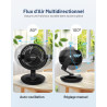 WOWDSGN Ventilateur Silencieux 22dB, Ventilateur de Table Puissant Turbo avec Ecran et Minuterie de 9 Heures - Oscillation à 100