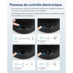 WOWDSGN Ventilateur Silencieux 22dB, Ventilateur de Table Puissant Turbo avec Ecran et Minuterie de 9 Heures - Oscillation à 100