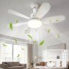 Ulikey Ventilateur de Plafond avec Lumière, 40W Ventilateur avec Telecommande et Lumière, Silencieux, 3 Vitesses et, 6 Pales, Do