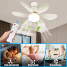 Ulikey Ventilateur de Plafond avec Lumière, 40W Ventilateur avec Telecommande et Lumière, Silencieux, 3 Vitesses et, 6 Pales, Do
