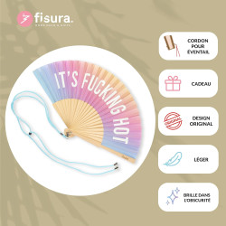 Fisura. - Éventail Original avec Message. Moderne et Amusant en Bois Pliant.